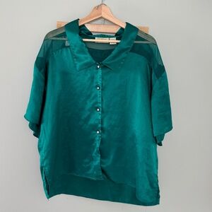 Victoria's‎ Secret Emerald Green Satin Pajama Set